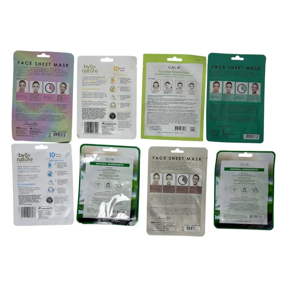 Face Sheet Mask Variety Bundle 9 Masks K-Beauty, Hydrating & Soothing New